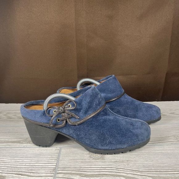 Naturalizer Gollie Blue Suede Slip On Comfort Mule Shoe Womens 9 - Picture 1 of 10